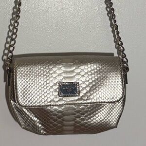 Liz Claiborne Silver Snakeskin Crossbody Bag Handbag Purse women’s